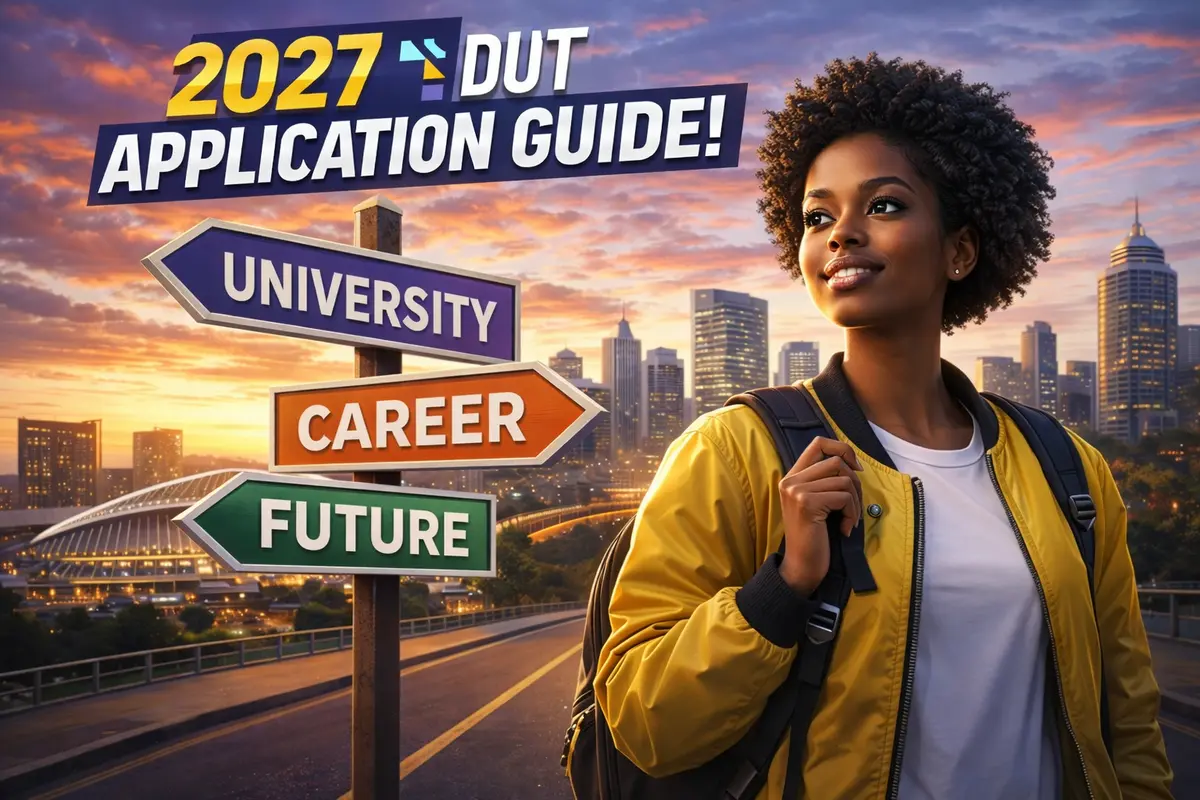 Durban University of Technology application concept with bold student journey theme